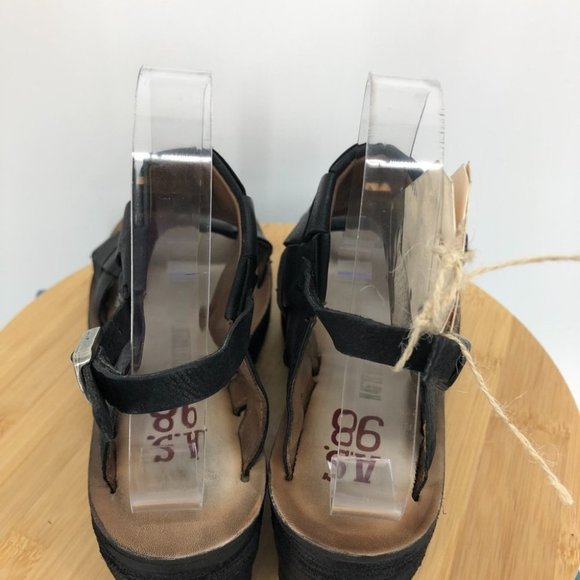 A.S.98 NEW NWT Black Nasser Platform wedge  sandals size 40 (9-9.5) - Picture 7 of 16
